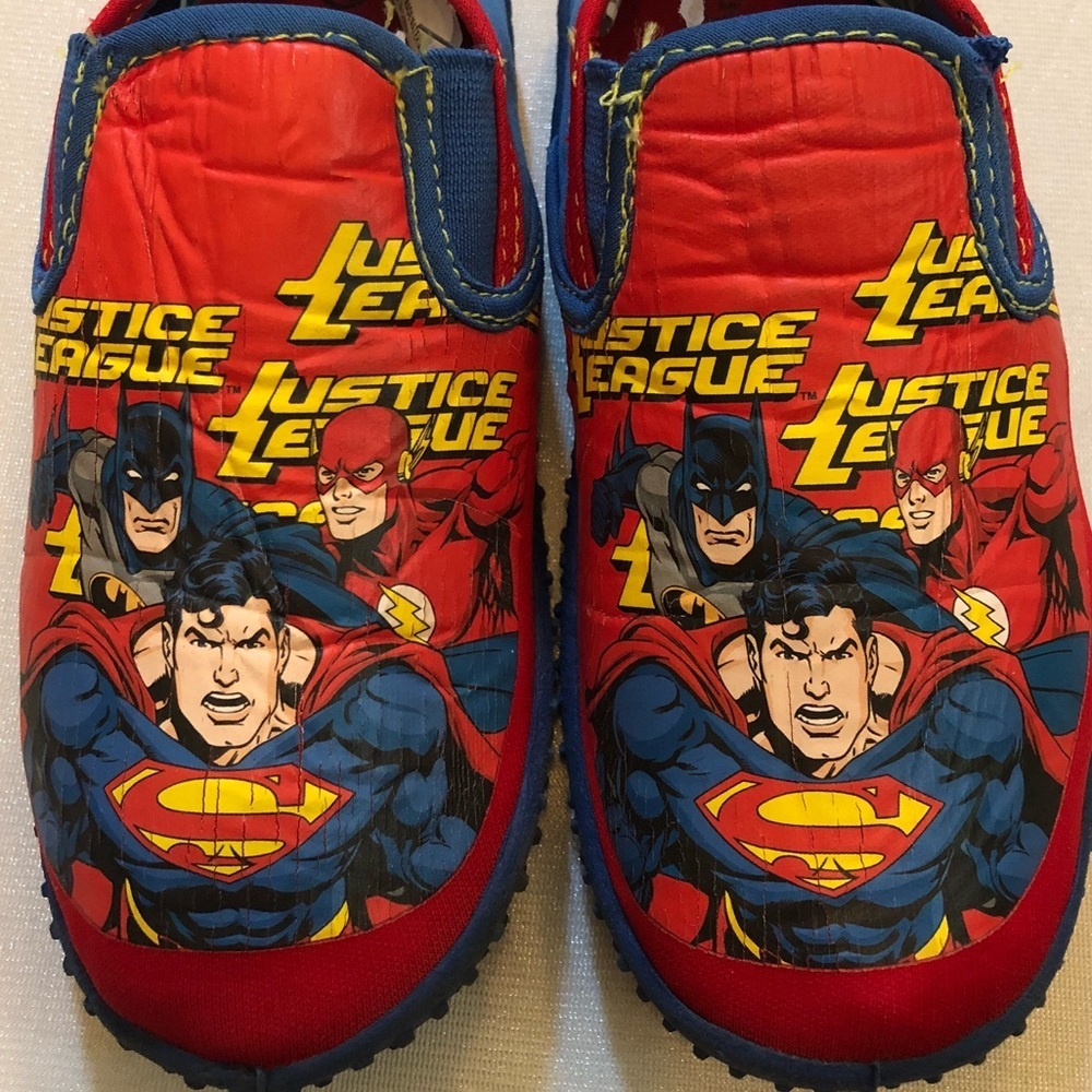 Justice League multicolor superhero water shoes